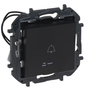   Legrand Niloé Step egypólusú nyomó jelzőfénnyel, csengőjellel, fekete - 863510B