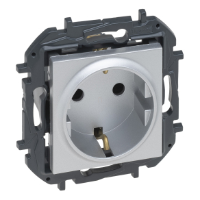   Legrand Niloé Step 2P+F csatlakozóaljzat (csavaros), alumínium - 863321B