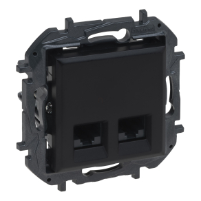   Legrand Niloé Step 2xRJ45 Cat.6 UTP aljzat, fekete - 863564B