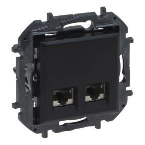   Legrand Niloé Step 2xRJ45 Cat.6A STP aljzat, fekete - 863570B