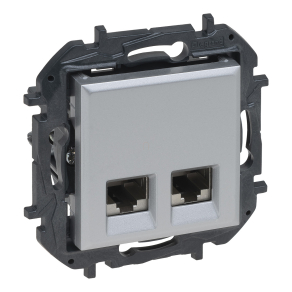   Legrand Niloé Step 2xRJ45 Cat.6A UTP aljzat, alumínium - 863368B