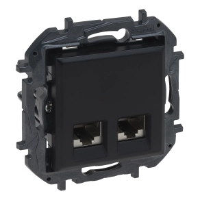   Legrand Niloé Step 2xRJ45 Cat.6A UTP aljzat, fekete - 863568B