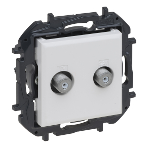   Legrand Niloé Step kettős TV aljzat, "F" típus, végzáró (1, 5 dB), fehér - 863176B