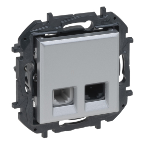   Legrand Niloé Step RJ45 Cat.6 UTP + 1xRJ11 aljzat, alumínium - 863356B