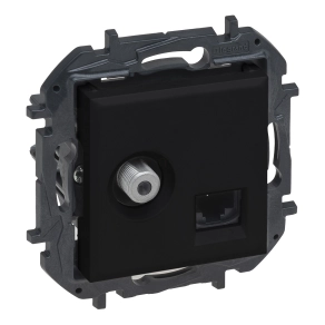   Legrand Niloé Step "F" típusú TV aljzat + RJ45 Cat. 6 UTP aljzat, fekete - 863577B