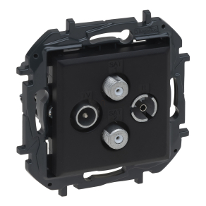   Legrand Niloé Step TV-R-SAT-SAT csillagpontos aljzat (1, 5 dB), fekete - 863582B