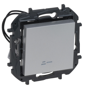   Legrand Niloé Step váltókapcsoló jelzőfénnyel, 10AX, alumínium - 863316B