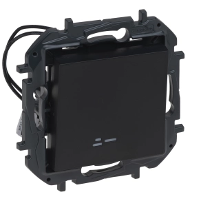   Legrand Niloé Step váltókapcsoló jelzőfénnyel, 10AX, fekete - 863516B