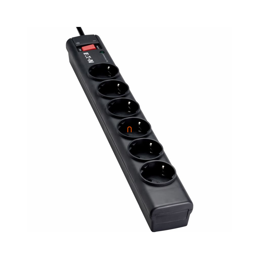Eaton PS6D - Túlfeszültség védelemmel ellátott 6-os hálózati elosztó 1m-es vezetékkel - Strip 6 DIN PS6D