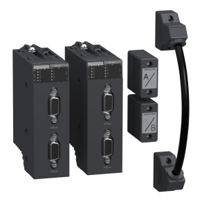Schneider Electric Modicon X80 - BMXXBE2005 - hátlap bővítő modul készlet, (2 modul + 0,8 m kábel + 2 lezáró)
