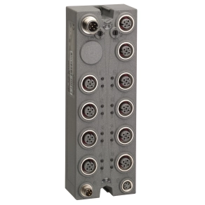 Schneider Electric Modicon TM7 - TM7NCOM16A -IP67 I/O modul, 16 konfigurálható digitális bemenet / kimenet (tranzisztor, source), 8xM12, CANopen