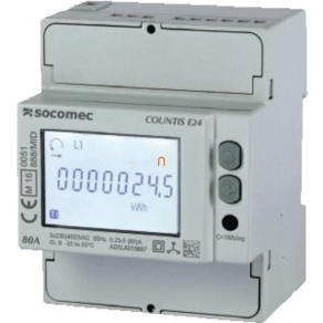   Fogyasztásmérő 3F 80A digitális, Dupla tarifa, MID hitelesített, MODBUS RS485, COUNTIS E24 48503051 Socomec