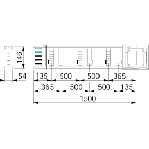Schneider Electric Canalis KSA - KSA400ED4156 - Egyenes elem, 400 A, 1,5 m