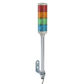 Schneider Electric Harmony XVC - XVC6B4 - monolitikus Ø60 fényoszlop, 1 piros 1 narancs 1 zöld 1 kék folyamatos, tartócső, 24VAC/DC