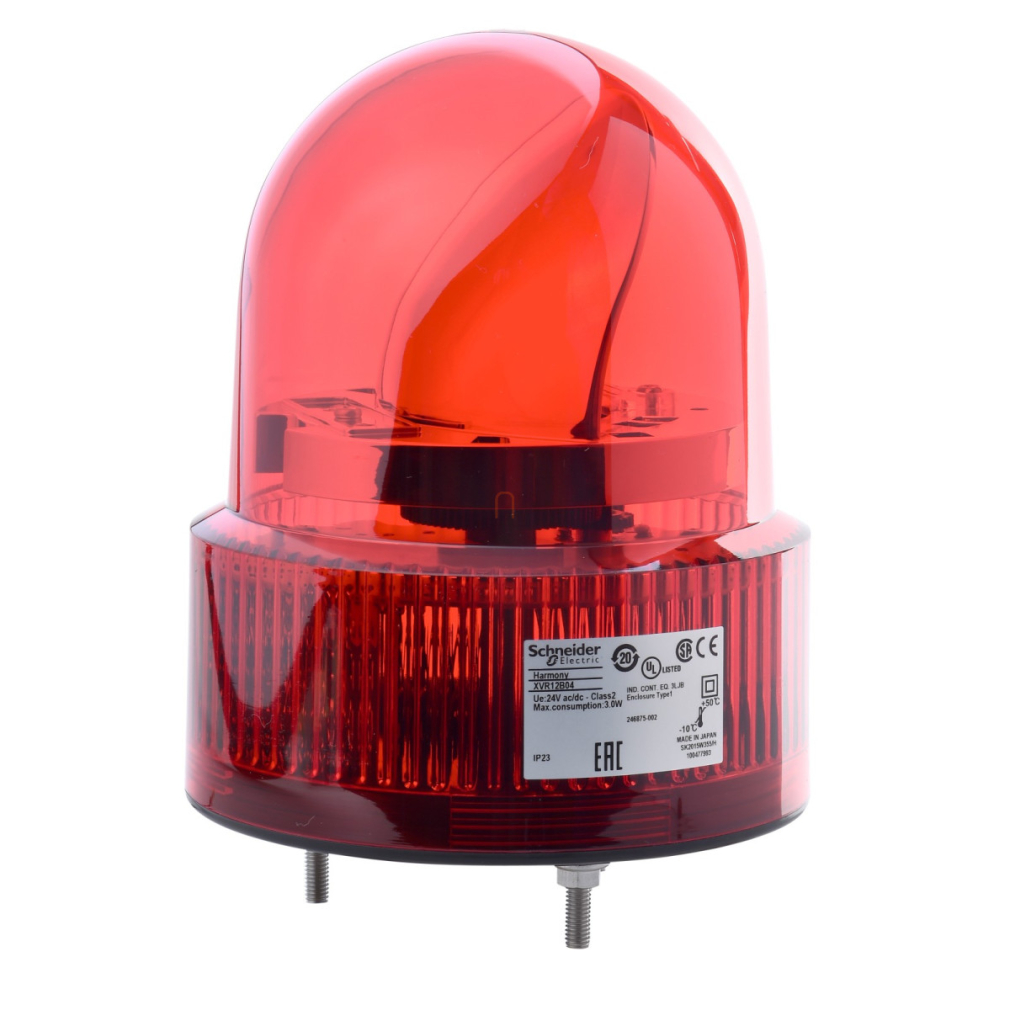 Forgótükrös jelzőfény, 120mm, IP23, piros, 24VAC/DC XVR12B04 Schneider