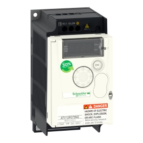   Schneider Electric Altivar ATV12 - ATV12P075M2 - frekvenciaváltó, 0,75kW, 1f, 230VAC, Modbus RTU, IP20, hűtőborda nélkül