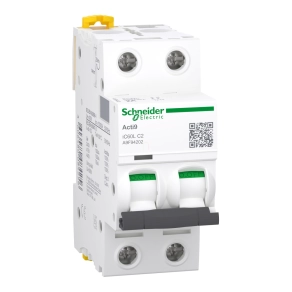   Schneider Electric Acti9 iC60L - A9F94202 - kismegszakító, 2P, C, 2A, monokonnekt