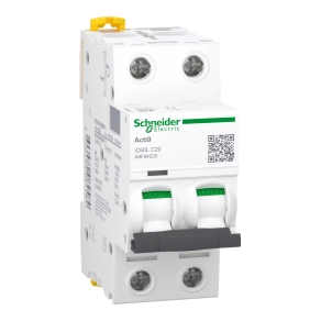   Schneider Electric Acti9 iC60L - A9F94220 - kismegszakító, 2P, C, 20A, monokonnekt