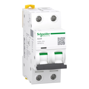  Schneider Electric Acti9 iC60L - A9F92216 - kismegszakító, 2P, Z, 16A, monokonnekt