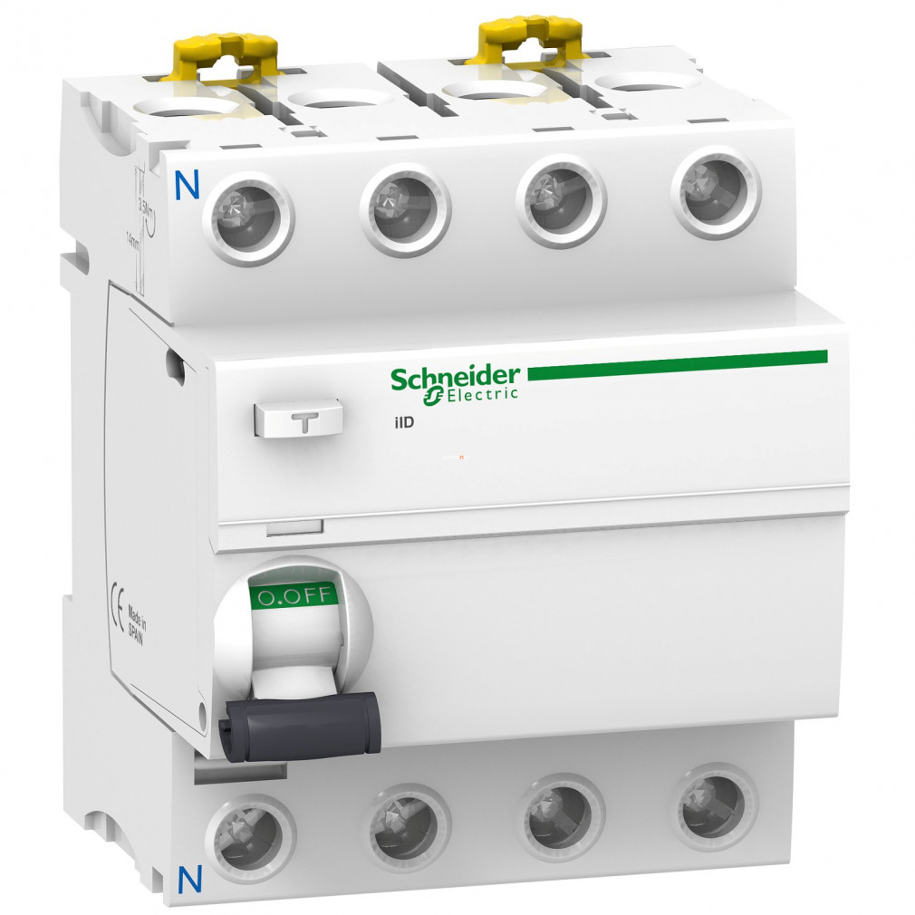 Schneider ACTI9 iID áram-védőkapcsoló, A osztály, 4P, 25A, 30mA, monokonnekt (A9R21425)