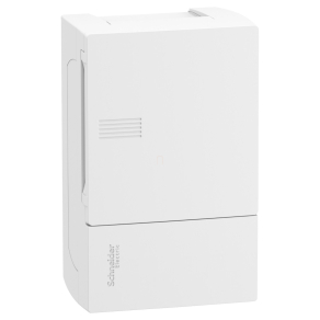   Schneider Electric Resi9 Mini Pragma - MIP12104 - Kiselosztó, teli ajtó, falon kívüli, 1x4 modul, PEN sín, fehér