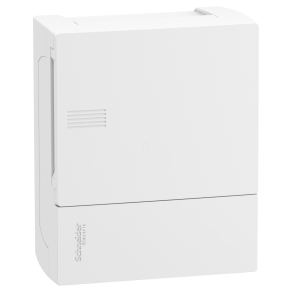   Schneider Electric Resi9 Mini Pragma - MIP12106 - Kiselosztó, teli ajtó, falon kívüli, 1x6 modul, PEN sín, fehér