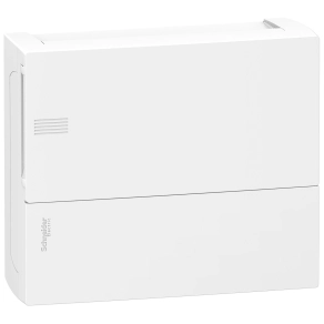 Schneider Electric Resi9 Mini Pragma - MIP12112 - Kiselosztó, teli ajtó, falon kívüli, 1x12 modul, PEN sín, fehér