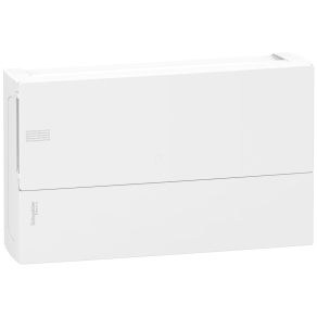   Schneider Electric Resi9 Mini Pragma - MIP12118 - Kiselosztó, teli ajtó, falon kívüli, 1x18 modul, PEN sín, fehér
