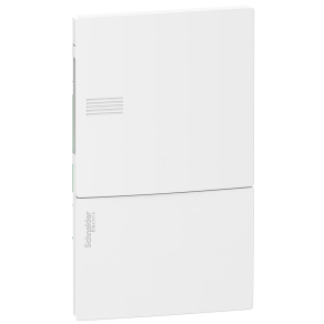   Schneider Electric Resi9 Mini Pragma - MIP22104 - Kiselosztó, teli ajtó, süllyesztett, 1x4 modul, PEN sín, komplett, fehér
