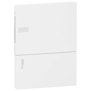 Schneider Electric Resi9 Mini Pragma - MIP22106 - Kiselosztó, teli ajtó, süllyesztett, 1x6 modul, PEN sín, komplett, fehér