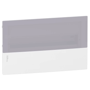 Schneider Electric Resi9 Mini Pragma - MIP22118T - Kiselosztó, tejüveg hatású átlátszó ajtó, süllyesztett, 1x18 modul, PEN sín, komplett, fehér