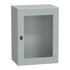 Schneider Electric PanelSet S3D - NSYS3D8640T - elosztószekrény H800xW600xD400 üveg ajtóval