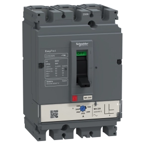 Schneider Electric EasyPact CVS - LV516451 - CVS250N - 150A-es áramköri megszakító 50kA megszakítóképesség 415V AC feszültségen, MA mágneses kioldóegységgel, 3P3d motorvédelemhez