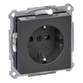 Schneider Electric Merten System M - MTN2301-0414 - 2P+F csatlakozóaljzat, rugós, 16A, System-M, antracit
