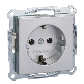 Schneider Electric Merten System M - MTN2301-0460 - 2P+F csatlakozóaljzat, rugós, 16A, System-M, alumínium