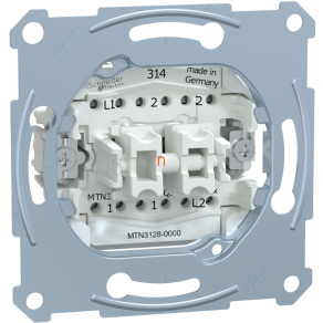   Schneider Merten csillárkapcsoló, váltókapcsolóval és nyomóval, rugós bekötés 10A
