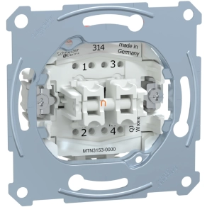   Schneider Merten kettős nyomó, egy záró-, és egy nyitóérintkezővel, rugós bekötés, 10A
