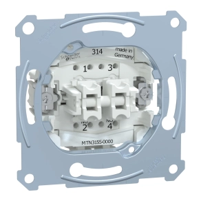 Schneider Electric Merten Aquadesign - MTN3155-0000 - Kettős nyomó, záróérintkezős (NO), rugós, 10A