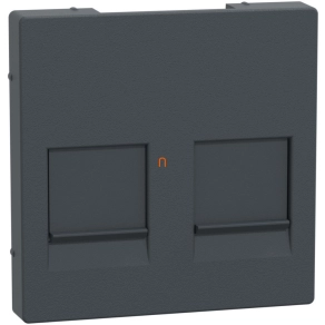   Schneider Merten fedlap, 2xRJ45 moduláris betétekhez, antracit (System-M)