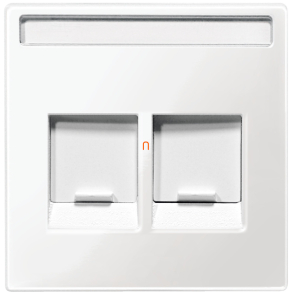   Schneider Merten fedlap, 2xRJ45 moduláris betétekhez, feliratozható, polárfehér (System-M)