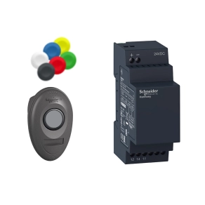 Schneider Electric Harmony XB5R - XB5RMB03 - vezetéknélküli műanyag nyomógomb készlet (nyomógomb+vevő) , 24VDC, Zigbee, nem programozható
