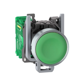 Schneider Electric Harmony XB5R - ZB4RTA3 - vezeték nélküli komplett fém nyomógomb, Ø22, vevő nélkül, zöld