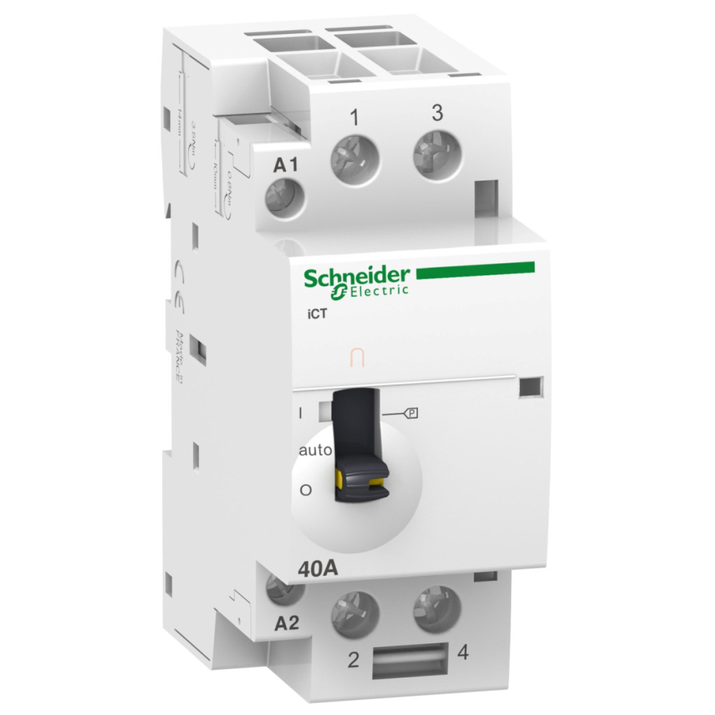 ACTI9 iCT40A kézi vezérlésű kontaktor, 60Hz, 2NO, 220-240VAC A9C21642 Schneider