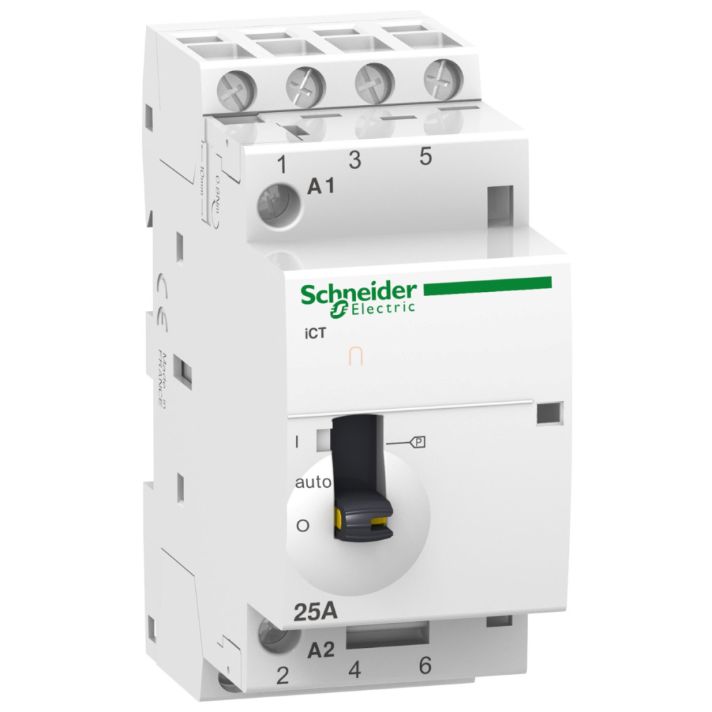 ACTI9 iCT25A kézi vezérlésű kontaktor, 50Hz, 4NO, 220-240VAC A9C21834 Schneider