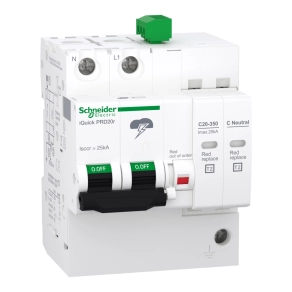   Schneider Electric Acti9 iQuickPRD - A9L16295 - túlfeszültség korlátozó cserélhető betéttel, távjelzéssel, 20kA, 1P-N