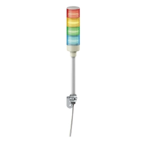 Schneider Electric Easy Harmony XVG - XVGB4S - komplett fényoszlop, 4 szintes, piros - nar. - zöld - kék, 24 VAC/DC, tartócsöves, L - konzolos rögzítésűhangj.,