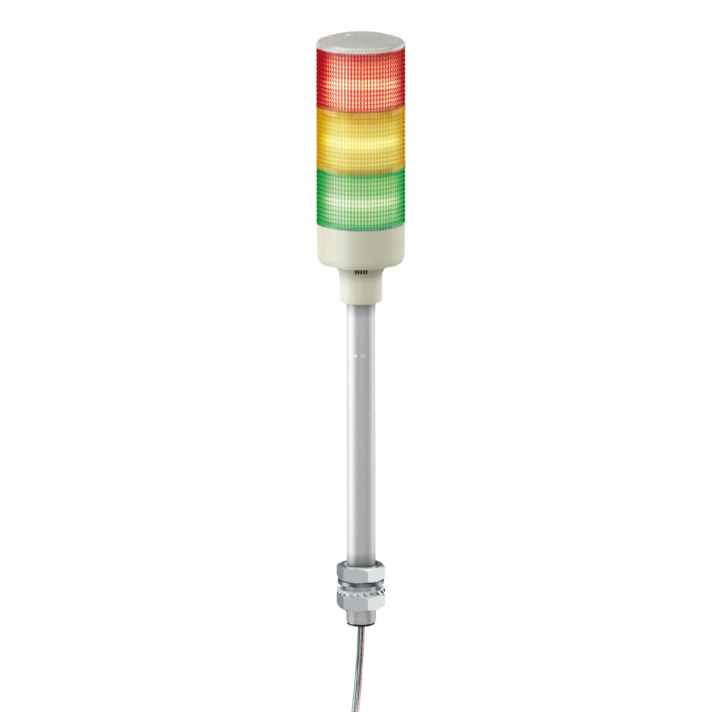 Schneider Harmony Easy komplett fényoszlop, 3 szintes, piros-narancs-zöld, 24 VAC/DC, furatba rögzíthető, rögzíthető, tartócsöves (XVGB3ST)