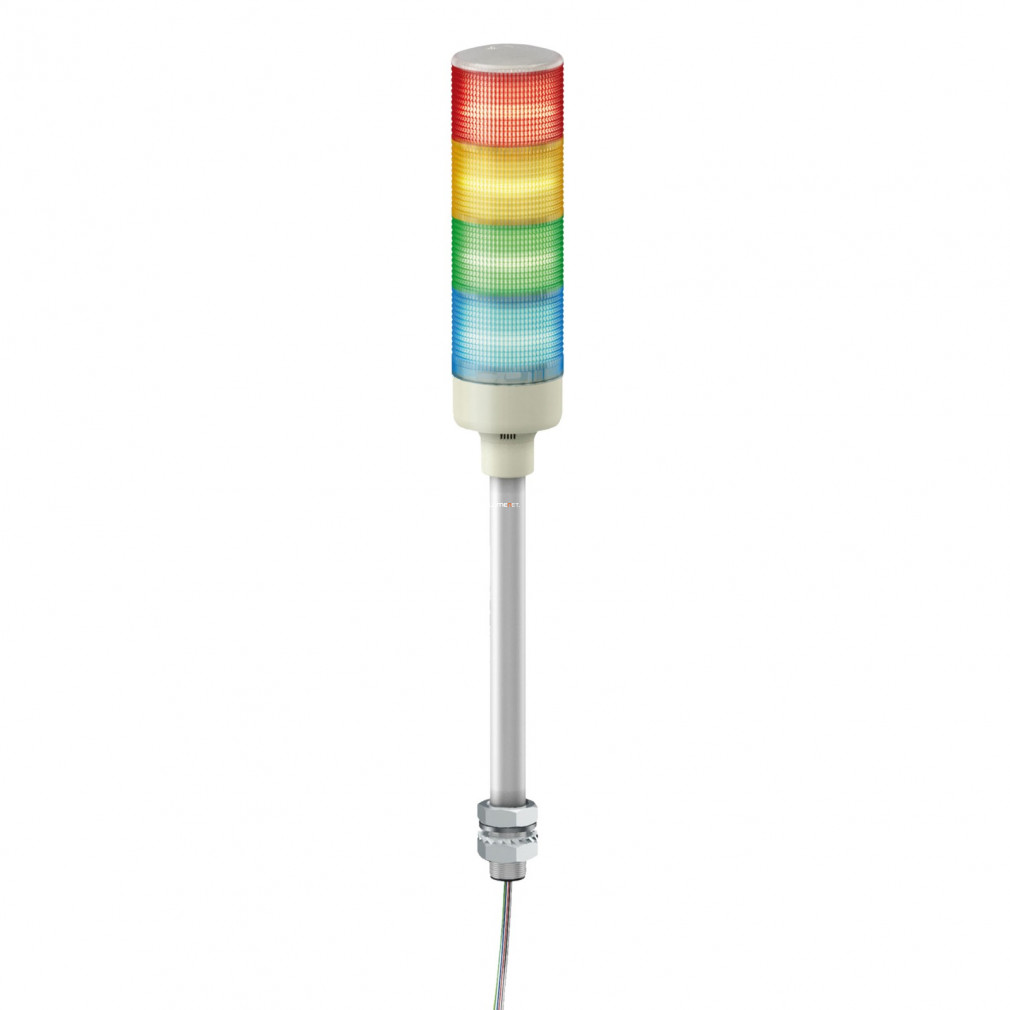 Schneider Harmony Easy komplett fényoszlop, 4 szintes, piros-nar.-zöld-kék, 24 VAC/DC, furatba rögzíthető, rögzíthető, tartócsöves, (XVGB4ST)