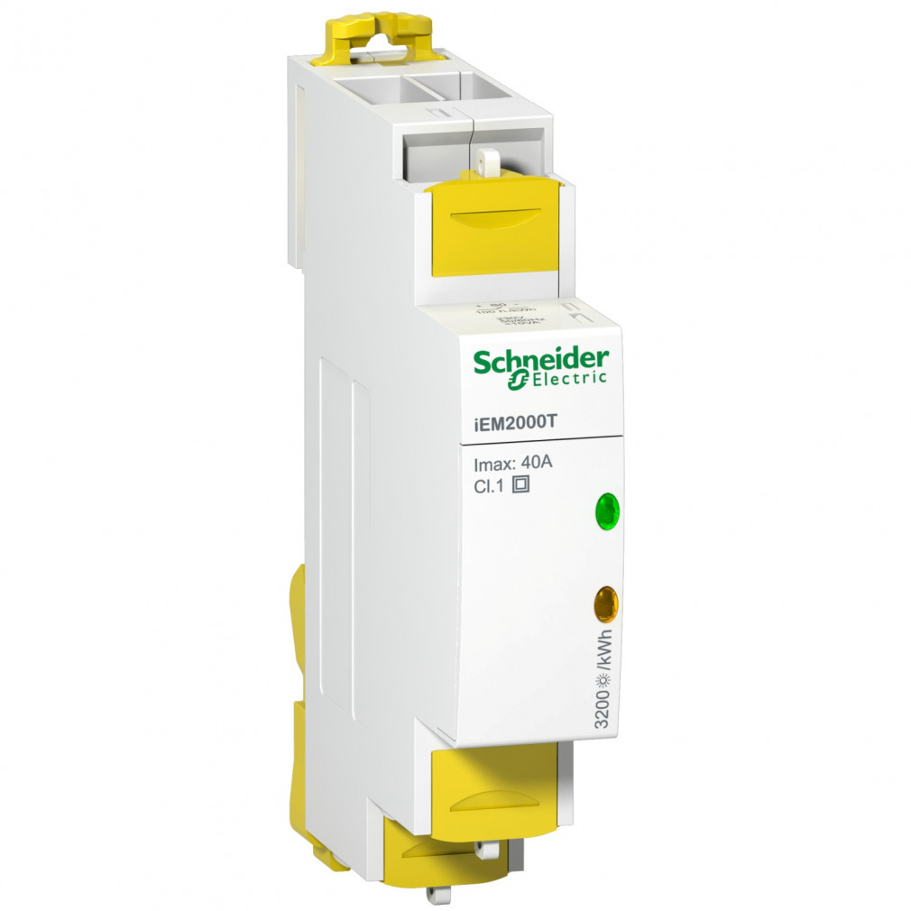 Schneider fogyasztásmérő direkt 1F 40A kijelző nélküli, DIN sínre, A9MEM2000T