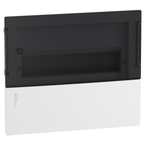   Schneider Electric Resi9 Mini Pragma - MIP22112S - Kiselosztó, füstszínű átlátszó ajtó, süllyesztett, 1x12 modul, PEN sín, komplett, fehér
